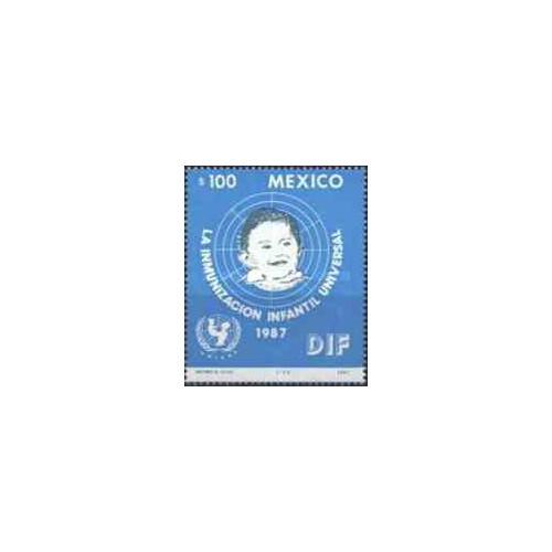 1 عدد تمبر کمپین ایمن سازی اطفال - مکزیک 1987