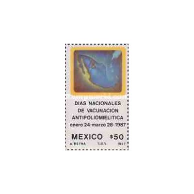 1 عدد تمبر روز ملی واکسیناسیون فلج اطفال - مکزیک 1987