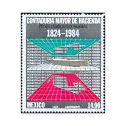 1 عدد تمبر صدو شصتمین سالگرد دفتر حسابرسی ایالتی - مکزیک 1984