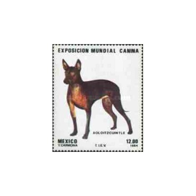 1 عدد تمبر نمایشگاه جهانی سگها - مکزیک 1984