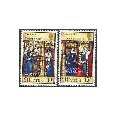 2 عدد تمبر کریستمس  - سنت هلن 1983