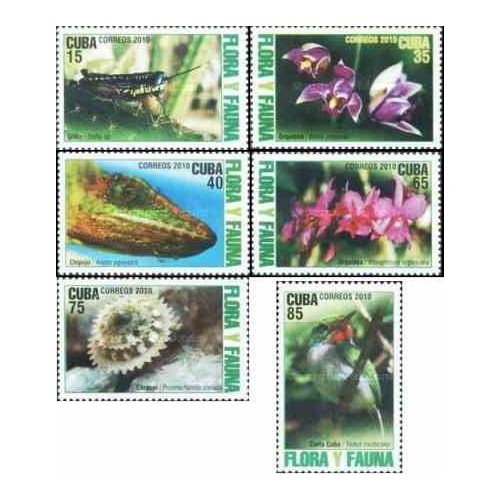 6 عدد تمبر 'گیاهان و جانوران  - کوبا 2010