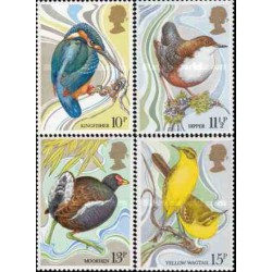 4 عدد تمبرصدمین سالگرد حفاظت از پرندگان - انگلیس 1980