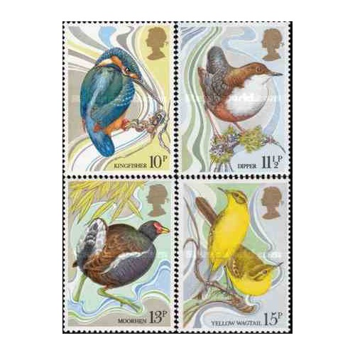 4 عدد تمبرصدمین سالگرد حفاظت از پرندگان - انگلیس 1980