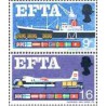 2 عدد تمبر انجمن تجارت آزاد اروپا EFTA - انگلیس 1967