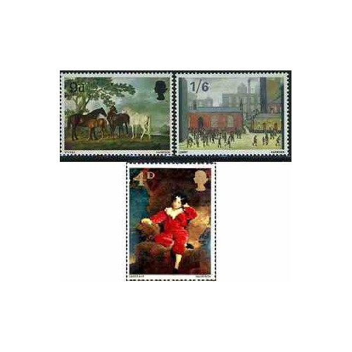 3 عدد تمبر تابلو نقاشی - انگلیس 1967