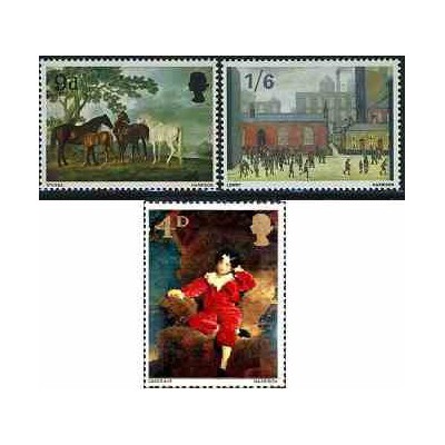 3 عدد تمبر تابلو نقاشی - انگلیس 1967
