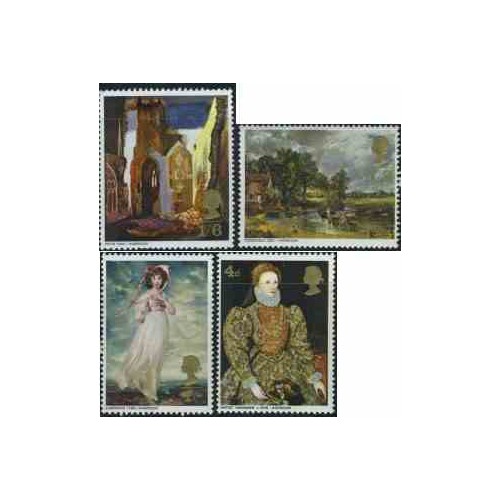 4 عدد تمبر تابلو نقاشی - انگلیس 1968
