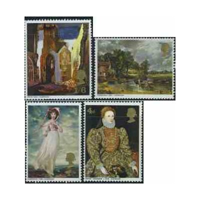 4 عدد تمبر تابلو نقاشی - انگلیس 1968
