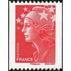 1 عدد تمبر سری پستی - 0.55 - قرمز - عمودی بدون دندانه -  ماریان و اروپا - فرانسه 2008