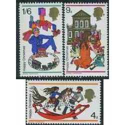 3 عدد تمبر کریستمس - انگلیس 1968