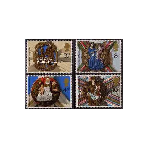 4 عدد تمبر کریستمس - انگلیس 1974 4 عدد تمبر کریستمس - انگلیس 1974