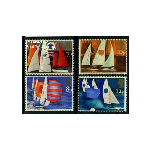 4 عدد تمبر ورزش قایقرانی - انگلیس 1975