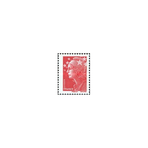 1 عدد تمبر سری پستی - 0.55 - قرمز - ماریان و اروپا - فرانسه 2008