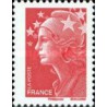 1 عدد تمبر سری پستی - 0.55 - قرمز - ماریان و اروپا - فرانسه 2008