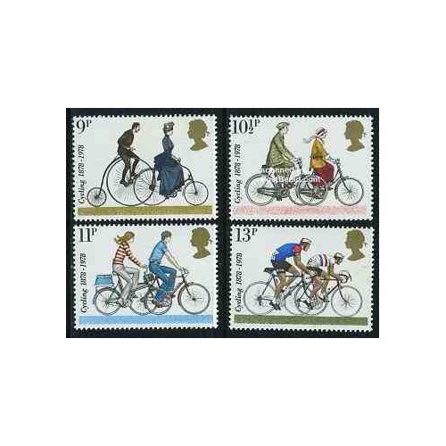 4 عدد تمبر دوچرخه سواری - انگلیس 1978