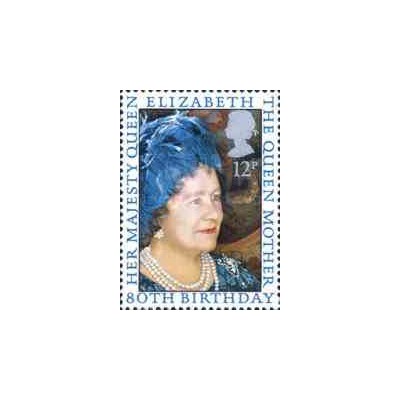 1 عدد تمبر تولد ملکه مادر - انگلیس 1980