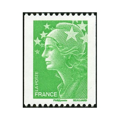 1 عدد تمبر سری پستی - 0.5 - سبز  - ماریان و اروپا - فرانسه 2008