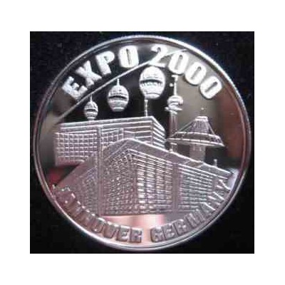 سکه یادبود نمایشگاه هانوفر آلمان 2000 با قاب مخصوص