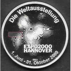 سکه یادبود نمایشگاه هانوفر آلمان 2000 با قاب مخصوص