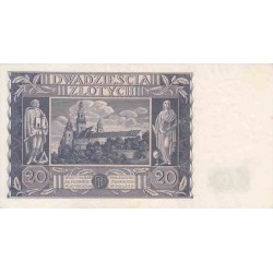 اسکناس 20 زلوتیچ - لهستان 1936 کیفیت بسیار خوب در حد بانکی