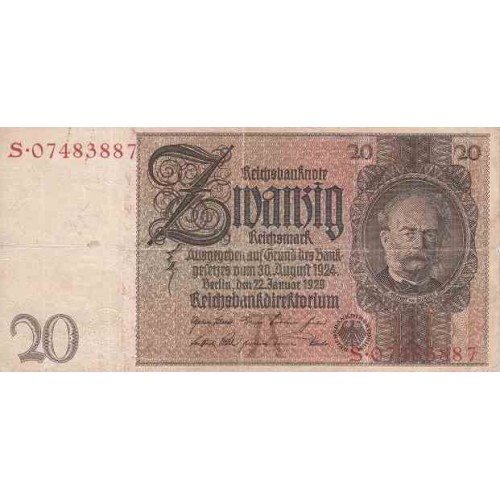 اسکناس 20 مارک - رایش آلمان 1929 تصویر ورنر فون زیمنس اسکناس 20 مارک - رایش آلمان 1929 تصویر ورنر فون زیمنس