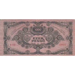 اسکناس 1000 پنگو - مجارستان 1945 - با تمبر بانک