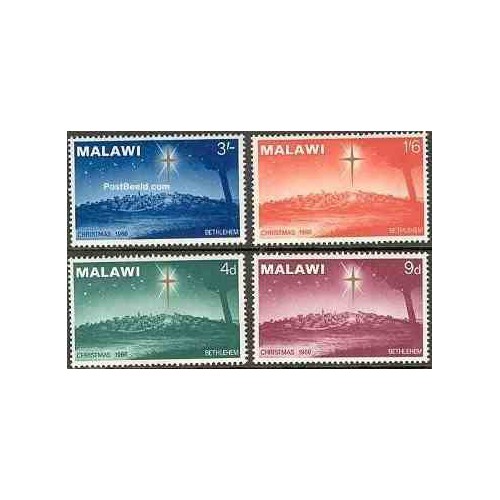 4 عدد تمبر کریستمس - مالاوی 1966
