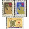 3 عدد تمبر سومین سالگرد انقلاب مارس - پست هوائی - سوریه 1966