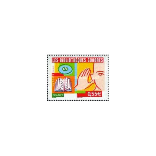 1 عدد تمبر کتابخانه های صوتی - فرانسه 2008 1 عدد تمبر کتابخانه های صوتی - فرانسه 2008