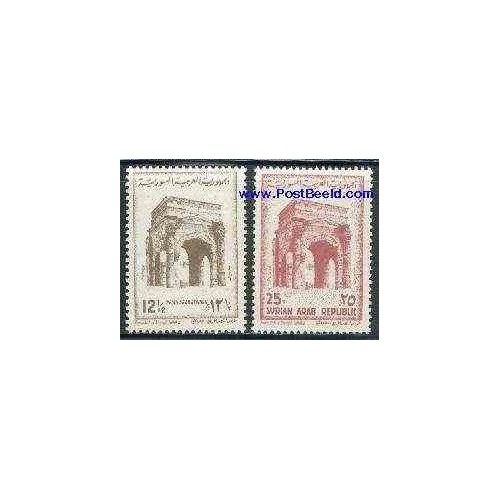 2 عدد تمبر طاق تریومفال - سوریه 1961