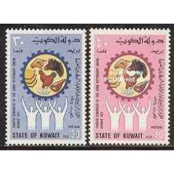 2 عدد تمبر اتحادیه دامپزشکی - کویت 1974