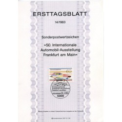 برگه اولین روز انتشار تمبر نمایشگاه خودرو  - جمهوری فدرال آلمان 1983