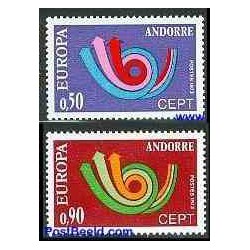 2 عدد تمبر مشترک اروپا - Europa Cept  - فرانسه آندورا 1973