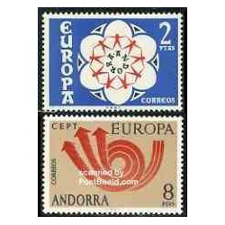 2 عدد تمبر مشترک اروپا - Europa Cept  - اسپانیا آندورا 1973