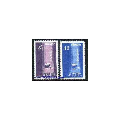 2 عدد تمبر مشترک اروپا - Europa Cept  - ترکیه 1966