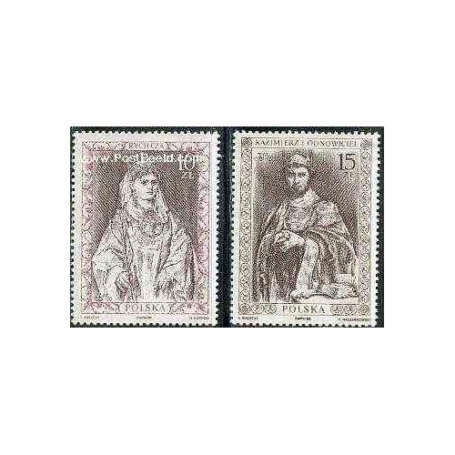 2 عدد تمبر پرتره فرمانروایان تاریخی - لهستان 1988 2 عدد تمبر پرتره فرمانروایان تاریخی - لهستان 1988