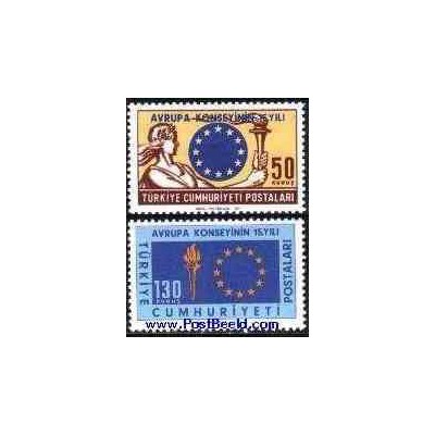 2 عدد تمبرشورای اروپا - ترکیه 1964