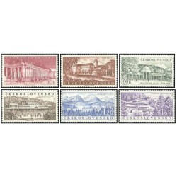 6 عدد  تمبر آبگرم های چکسلواکی - چک اسلواکی 1958