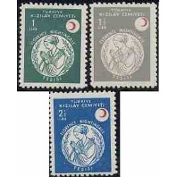 3 عدد تمبر فلورانس نایتینگل - ترکیه 1958