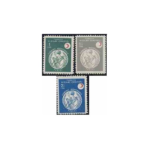3 عدد تمبر فلورانس نایتینگل - ترکیه 1958