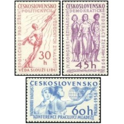 3 عدد  تمبر رویدادهای فرهنگی و سیاسی - چک اسلواکی 1958