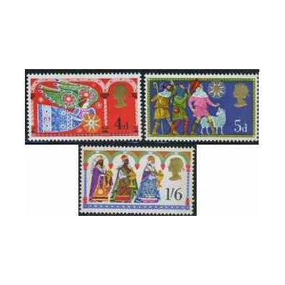 3 عدد تمبر کریستمس - انگلیس 1969