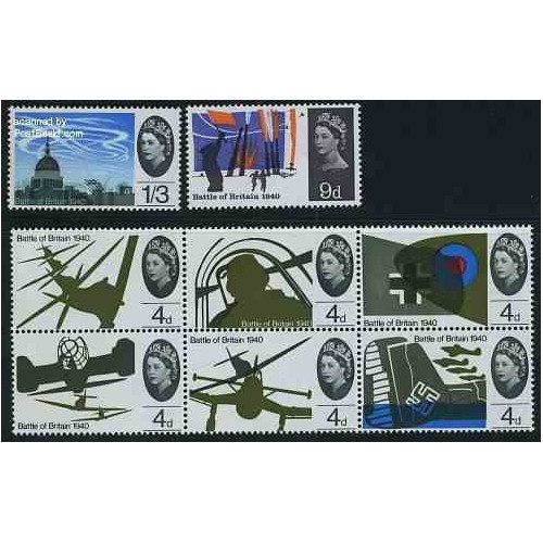 8 عدد تمبر نبرد بریتانیا - انگلیس 1965 8 عدد تمبر نبرد بریتانیا - انگلیس 1965