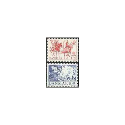 2 عدد تمبر مشترک اروپا - Europa Cept - فورکلور - دانمارک 1981