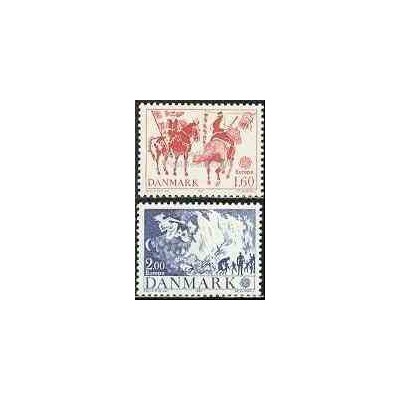 2 عدد تمبر مشترک اروپا - Europa Cept - فورکلور - دانمارک 1981