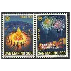 2 عدد تمبر مشترک اروپا - Europa Cept - فورکلور - سان مارینو 1981