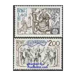 2 عدد تمبر مشترک اروپا - Europa Cept - فورکلور - فرانسه 1981