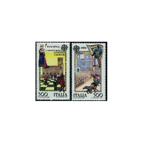 2 عدد تمبر مشترک اروپا - Europa Cept - فورکلور - ایتالیا 1981