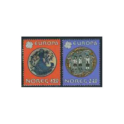 2 عدد تمبر مشترک اروپا - Europa Cept - فورکلور - نروژ 1981